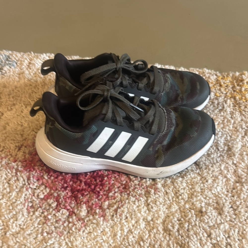 Adidas Camo and White Sneakers with Breathable Mesh